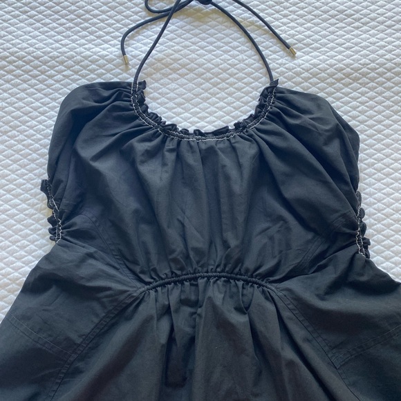 3.1 Phillip Lim black halter gathered peplum style top size 8 - Picture 7 of 8